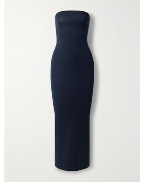 The Park Kate Strapless Stretch-Microtencel Jersey Midi Dress - Blue