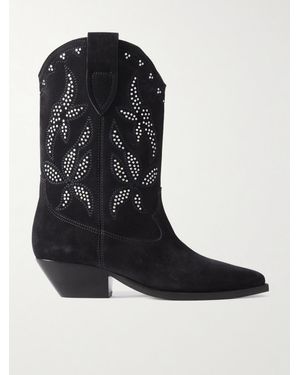 Isabel Marant Bottes Western En Daim À Clous Duerto - Noir