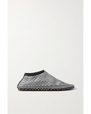 Christopher Esber Minette Crystal-Embellished Mesh Ballet Flats - Grey