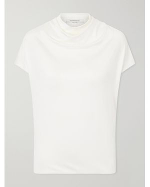 Another Tomorrow Draped Jersey Top - White