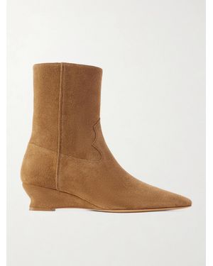 Le Monde Beryl Bottines Compensées En Daim Camille - Marron