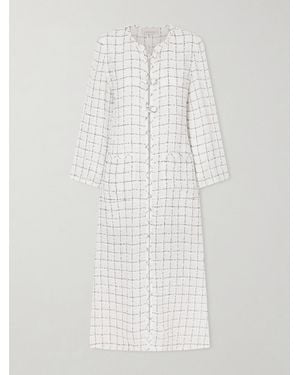 LIBEROWE Agatha Checked Tweed Cotton-Blend Coat - White