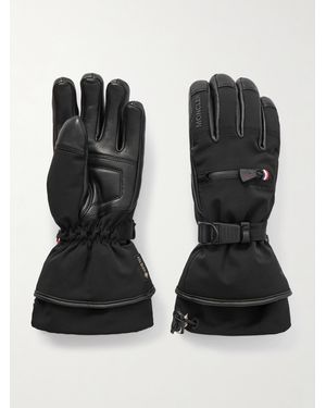 Moncler Appliquéd Paneled Gore-Tex And Leather Gloves - Schwarz