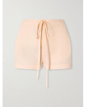 KHAITE Robbie Cotton-Poplin Shorts - White