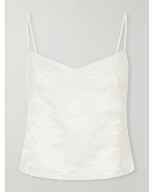 St. Agni Wool And Silk-Blend Floral-Jacquard Cloqué Cami - Natural