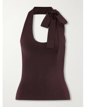 Zimmermann Fairlight Jersey Halterneck Top - Brown