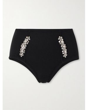 Simone Rocha Embellished Ribbed Shorts - Black
