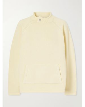 Still Here Snap Collar Cotton Jumper - Natural