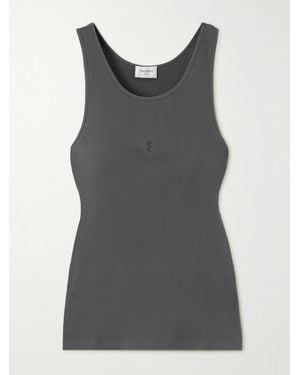 Saint Laurent Cassandre Tank Top - Gray