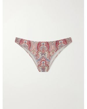 Zimmermann Fairlight Paisley-Print Bikini Briefs - Pink