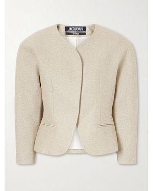 Jacquemus La Petite Veste Ovalo Cotton And Linen-Blend Blazer - Natural