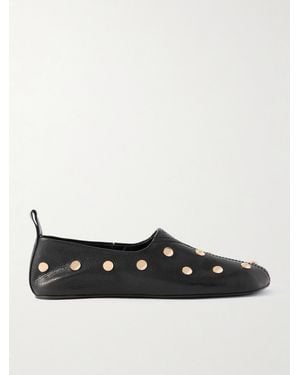 Chloé Rita Embellished Leather Ballet Flats - Black