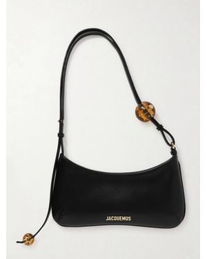 Jacquemus The Bisou Perle Schultertasche Aus Leder Mit Verzierungen - Schwarz