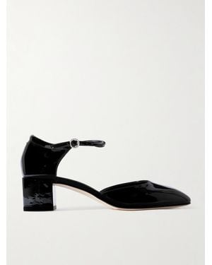 Aeyde Magda Patent-Leather Court Shoes - White