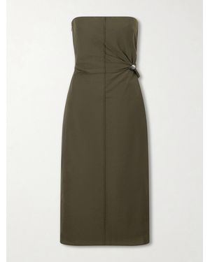 SIR. Sorel Strapless Cotton-Blend Midi Dress - Green