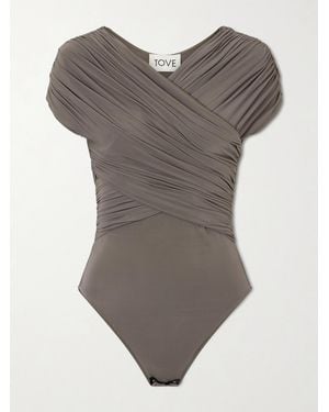 TOVE Sidney Jersey-Crepe Bodysuit - Grey