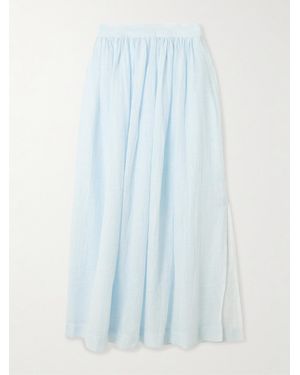 lemlem Freye Midirock Aus Baumwolle - Blau