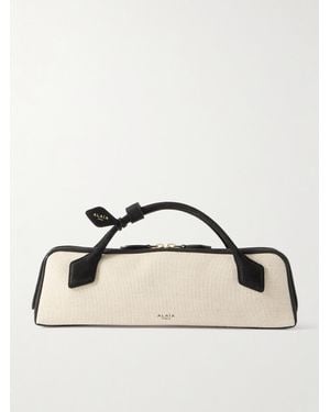 Alaïa Le Teckel Clutch Aus Canvas Mit Lederbesätzen - Natur