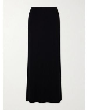 Colleen Allen Stretch Tencel, Silk And Cashmere-Blend Maxi Skirt - Black