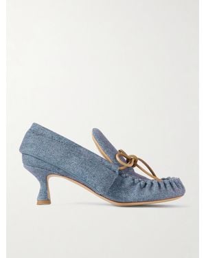 JW Anderson Babush Bow-Detailed Denim Pumps - Blue