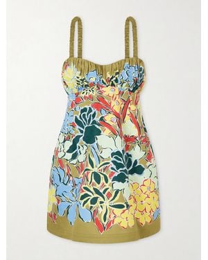 ALÉMAIS Solstice Printed Organic Cotton Mini Dress - White