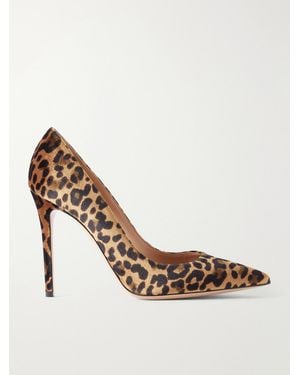 Gianvito Rossi Gianvito 105 Leopard-Print Velvet Pumps - Metallic