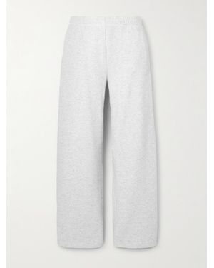 Skims Classic Straight Leg Pants – Light Heather – Hose Mit Geradem Bein Aus Jersey Aus Einer Baumwollmischung - Weiß