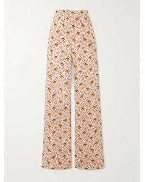 Valentino Garavani Floral-Print Cotton-Muslin Trousers - Natural