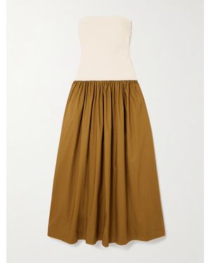 Esse Studios Duo Strapless Stretch-Knit And Organic Cotton-Poplin Maxi Dress - Natural