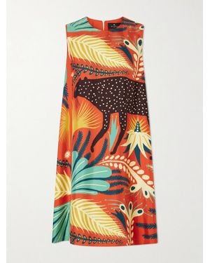 Etro Printed Silk Mini Dress - White