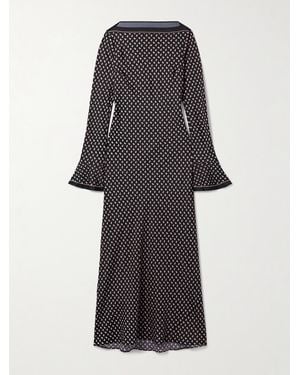 Doen Davina Paisley-Print Silk-Blend Twill Midi Dress - Black