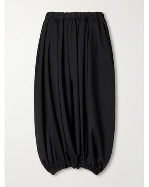 Comme des Garçons Pleated Wool-Canvas Wide-Leg Trousers - Black