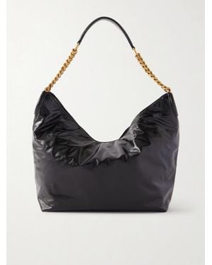 Saint Laurent Hortense Leather Shoulder Bag - Black