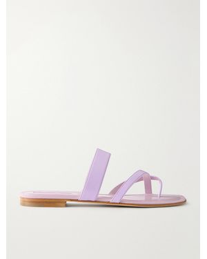Manolo Blahnik Susa Leather Sandals - Purple