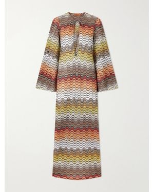 Missoni Mare Striped Metallic Crochet-Knit Coverup - Multicolour