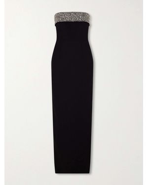 The New Arrivals Ilkyaz Ozel Crystal-Embellished Crepe Gown - Black