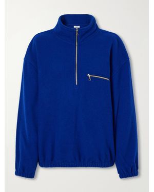 Rier Polar Wool-Fleece Half-Zip Sweatshirt - Blue
