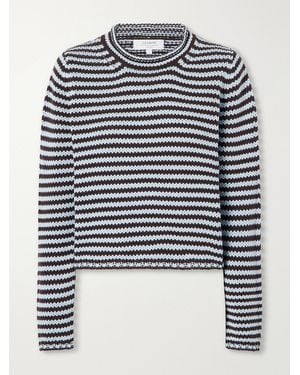 La Ligne Mini Marina Cropped Striped Cotton Jumper - Blue