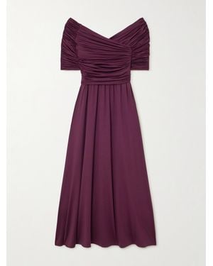 Altuzarra Char Ruched Wrap-Effect Recycled Stretch-Jersey Maxi Dress - Purple