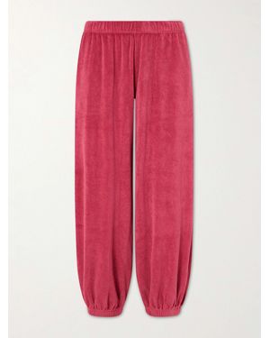 Suzie Kondi Paxos Cotton-Blend Terry Track Trousers - Pink