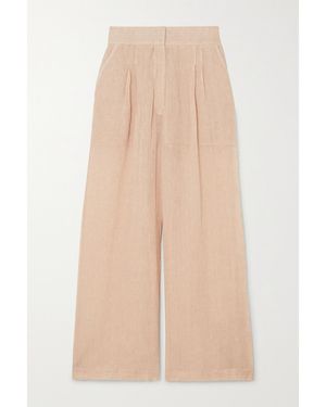 LeKasha Sohag Linen Wide-Leg Trousers - Natural
