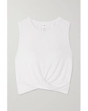 Alo Yoga Cover Verkürztes Tanktop Aus Stretch-Jersey Mit Twist-Detail - Weiß