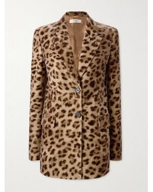 Chloé Leopard-Print Cotton-Velvet Blazer - Multicolour