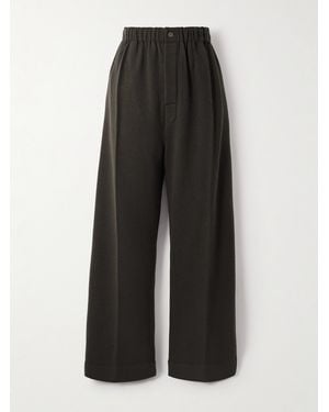 Carven Wool-Felt Wide-Leg Trousers - Black