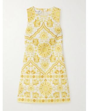 Cara Cara Mackenzie Printed Crepe Mini Dress - Yellow
