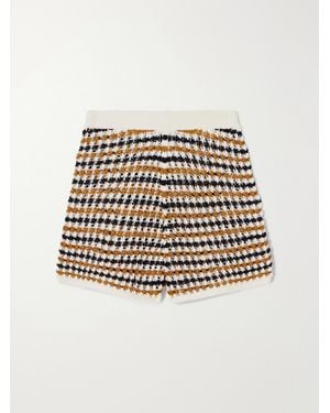 Eres Disco Open-Knit Cotton-Blend Shorts - Yellow