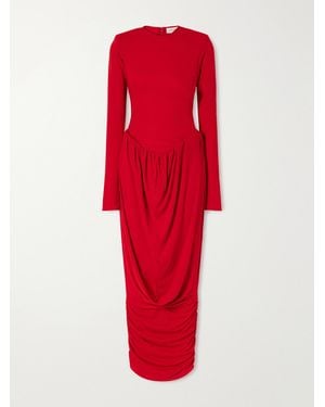 Ilkyaz Ozel Camino Gathered Crepe Gown