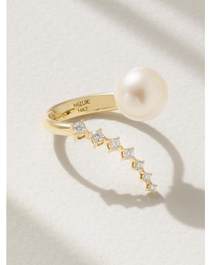 Mizuki Ring Aus 14 Karat Mit Perle Und Diamanten - Natur