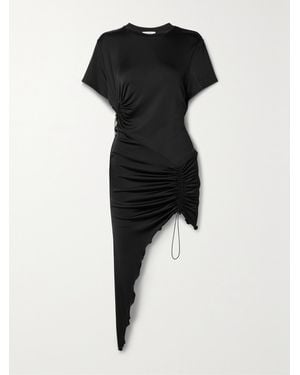Et Ochs Net Sustain Brielle Asymmetric Ruched Stretch-Jersey Dress - Black