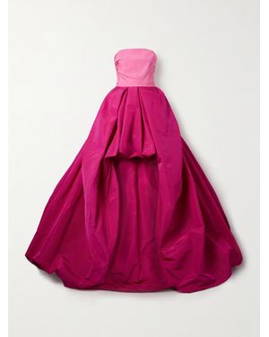 Carolina Herrera Trägerlose, Zweifarbige Robe Aus Seiden-Faille - Pink